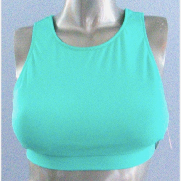 Victorias Secret Swim Bikini Top Seafoam Glow High Neck Crop XS - Picture 1 of 3